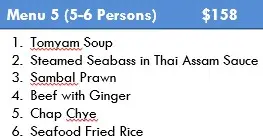 Menu 5 (5-6 pax)