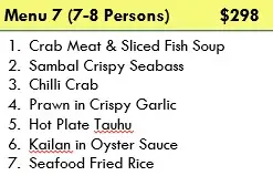Menu 7 (7-8 pax)