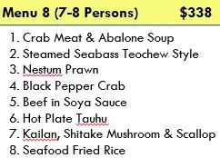 Menu 8 (7-8 pax)